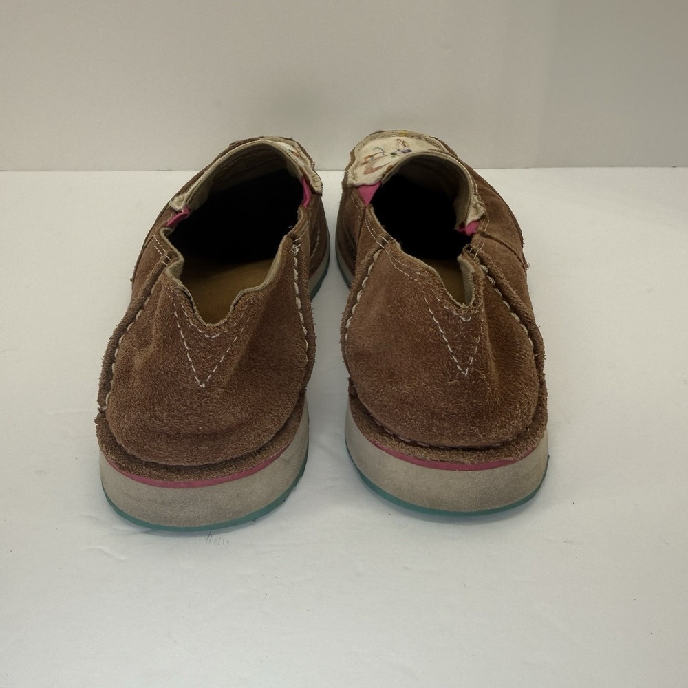 Ariat Cruisers Loafers Womens Size 9B Brown Floral Steer Design Suede Shoes - Picture 6 of 9